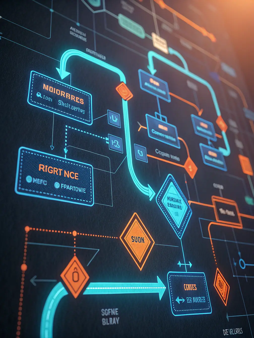 A streamlined workflow diagram illustrating operational efficiency improvements, showcasing StratosMajor's commitment to optimizing business processes.
